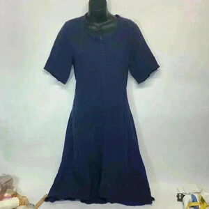 Soft Surroundings Brushed Cotton Textured Midi Dress size small